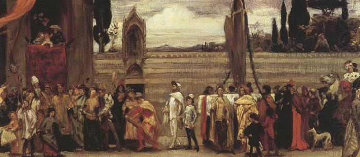 Frederic,lord leighton,p.r.a.,r.w.s A Colour Sketch for Cimabue's Celebrated Madonna is Carried in Procession throuth the Streests of Florence' (mk37) china oil painting image